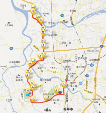 福井マラソンのマップ