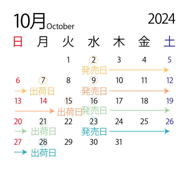 2024年10月販売スケジュール