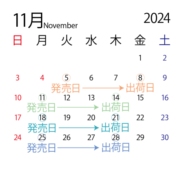 2024年11月販売スケジュール