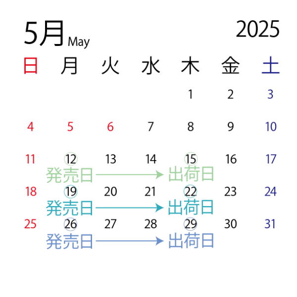 2025年5月販売スケジュール